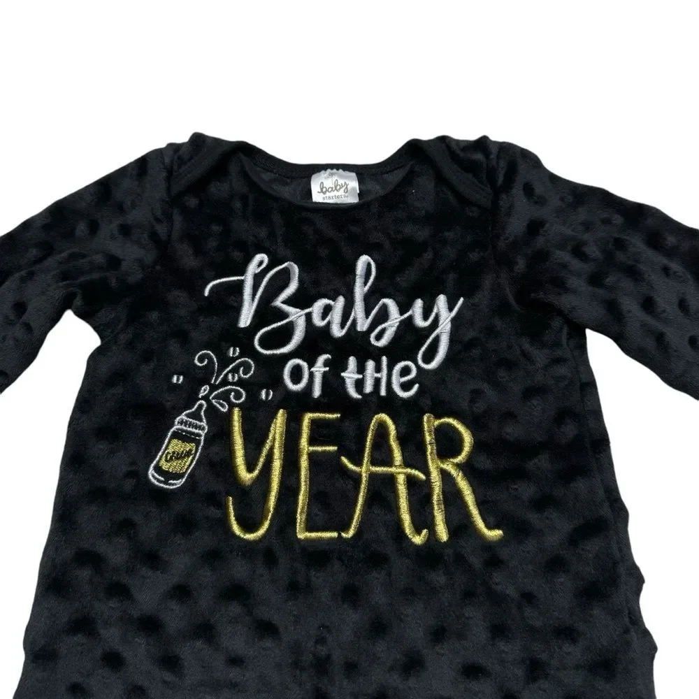 Baby Starters Baby of the Year Velour Footie Pajamas 9 MOS 16.5 to 20.5 lbs